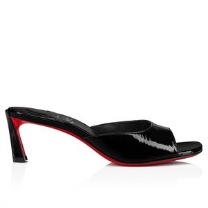 Christian Louboutin condora mule 55mm black patent sandal mule sz 38